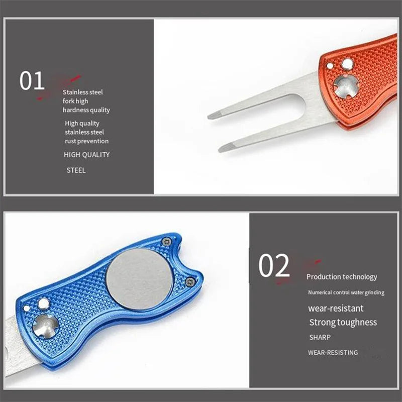 Foldable Golf Divot Repair Tool with Magnetic Ball Marker | Skai Golf