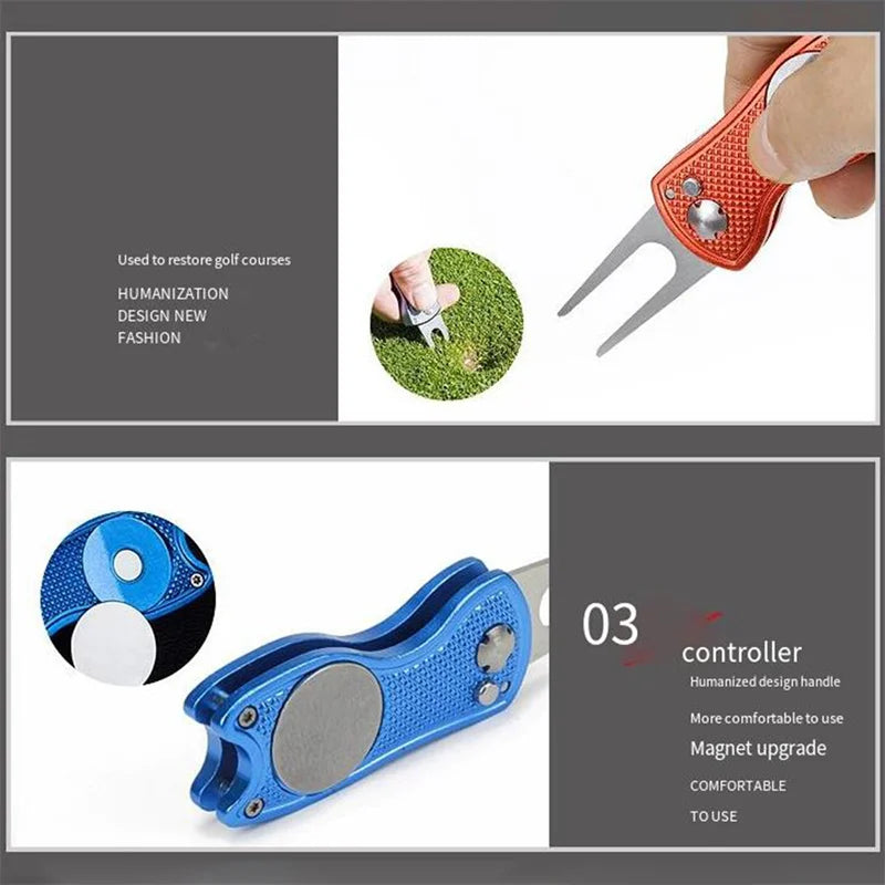Foldable Golf Divot Repair Tool with Magnetic Ball Marker | Skai Golf